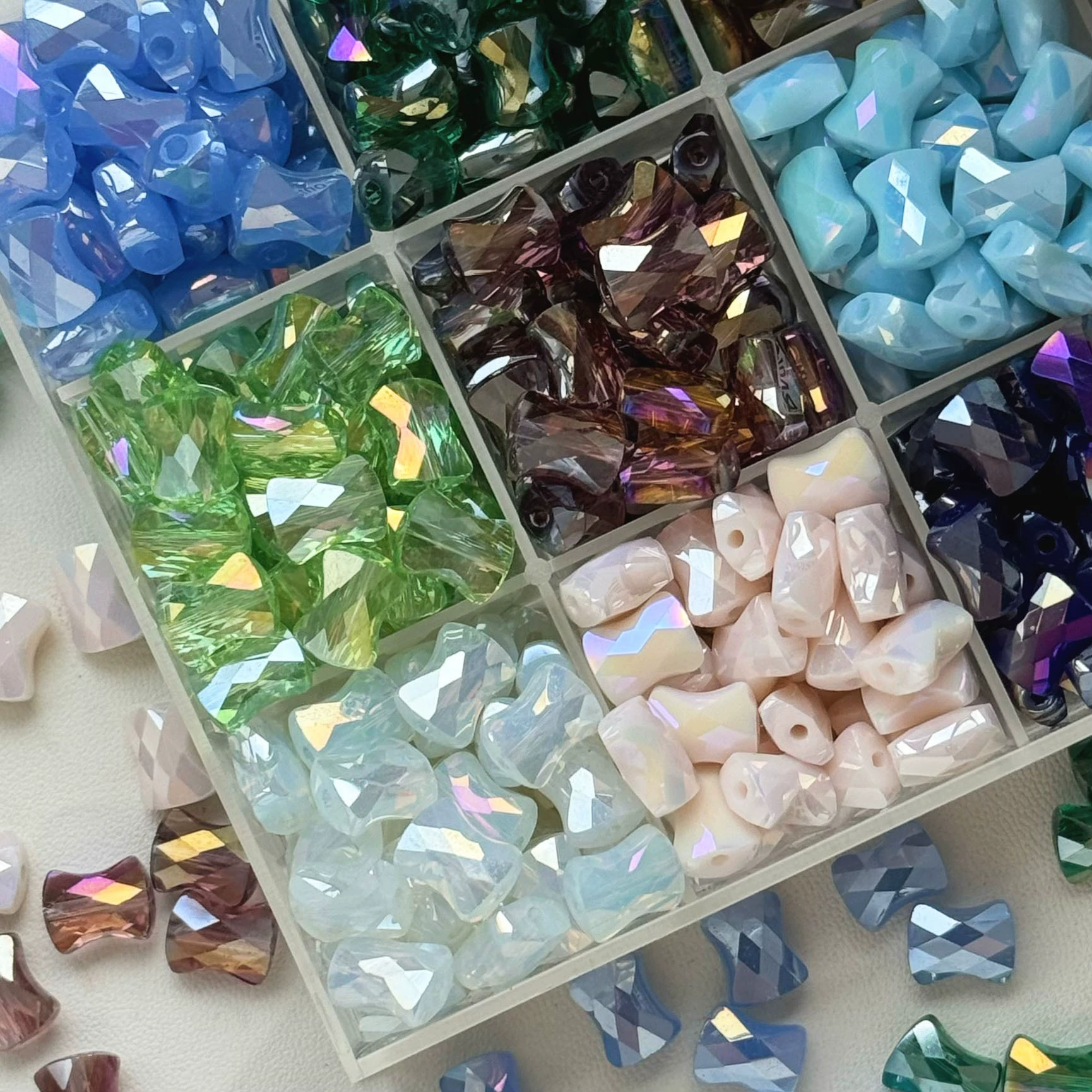 Colorful bamboo crystal glass beads strings diy jewelry accessories, cib.jpg_